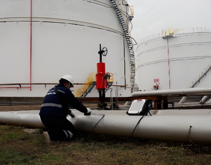 MFE Pulse Pro's using eddy current to scan a pipe.