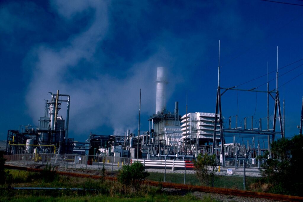 Phosphate fertilizer processing plant near Fort Meade, Florida