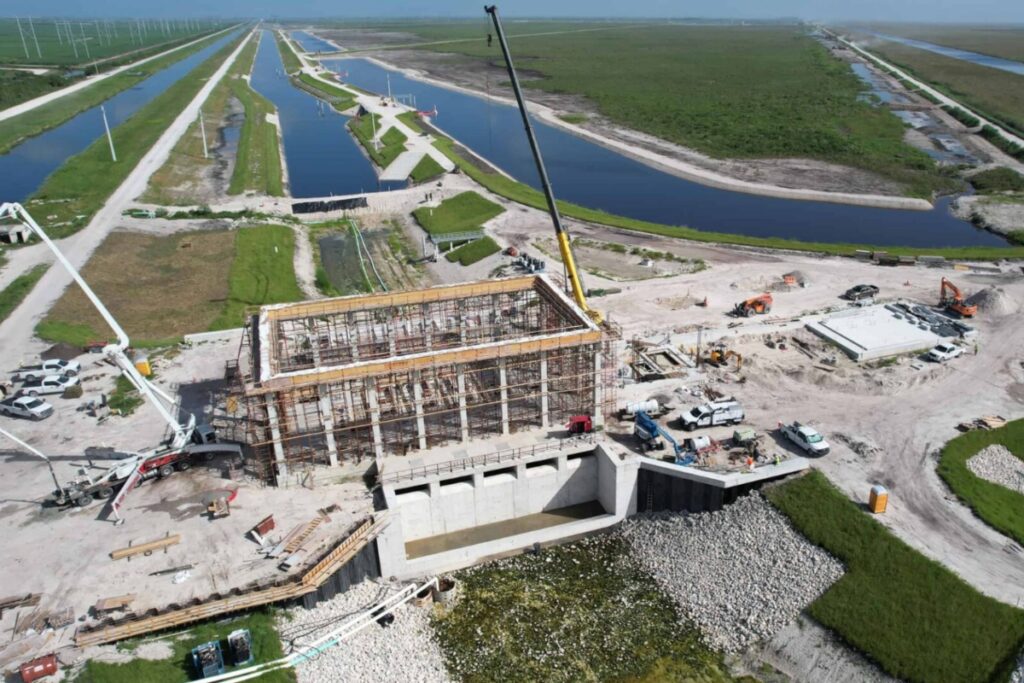 Aerial view of a stormwater treatment facility in Florida