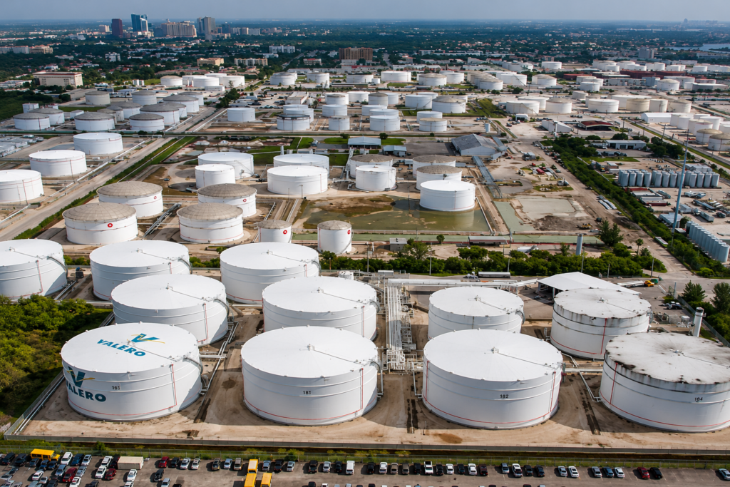Petroleum storage tanks at Port Everglades in Florida
