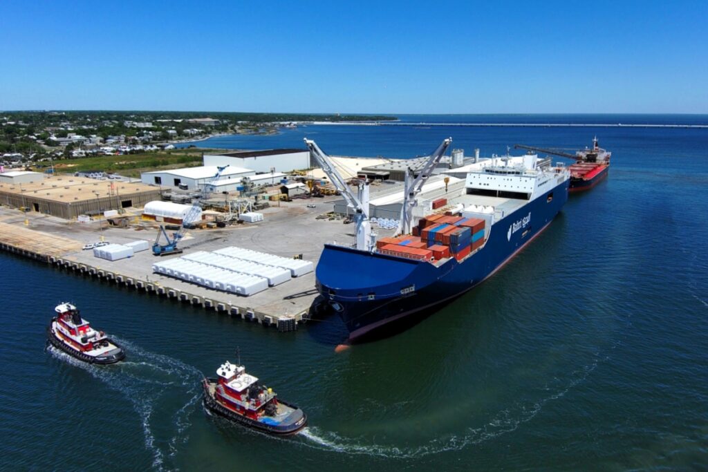 Ship and terminal facilities at the Port of Pensacola in Florida