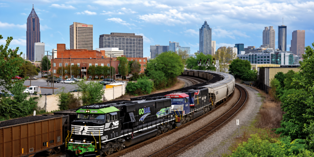 Atlanta skyline and transportation infrastructure in Georgia (hero image)