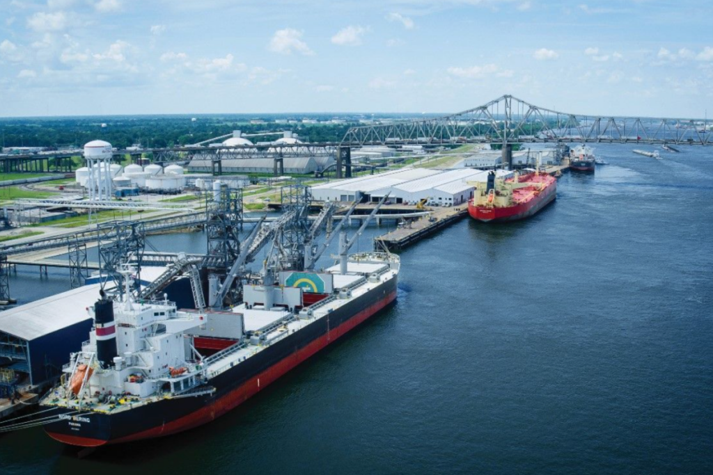 [Dock, vessel, or cargo-handling infrastructure] at [confirmed Baton Rouge-area location]