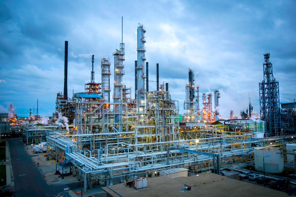 Process equipment at a refinery in Baton Rouge