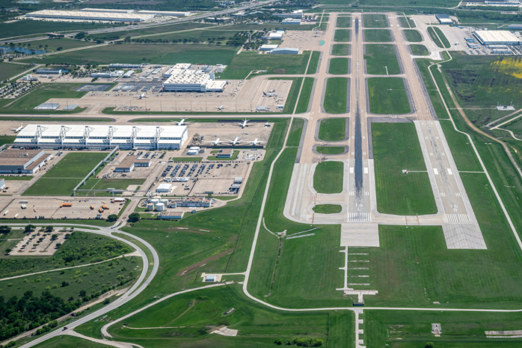 [Visible industrial or transportation asset] in the Dallas–Fort Worth region