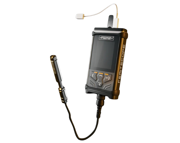 Ferrite content detection probe uses light, sound, and vibration