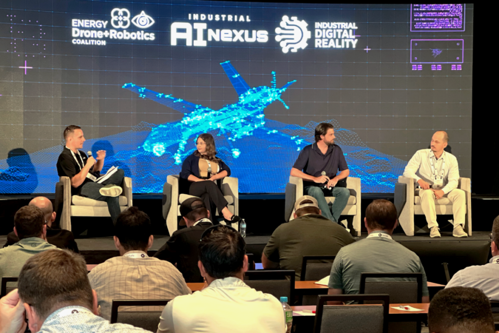 MFE representative moderating an Energy Drone and Robotics Summit panel in The Woodlands