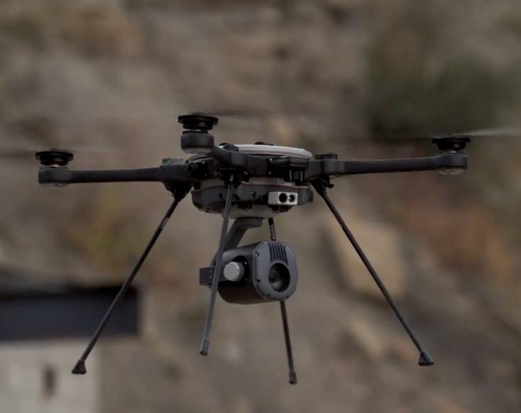 The SkyRanger 70 in flight during an inspection
