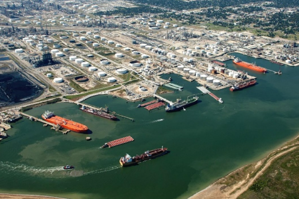 Industrial waterfront infrastructure in [Texas City or Freeport], Texas