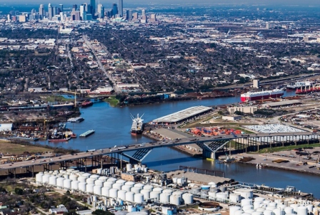 Industrial facilities and terminals along the Houston Ship Channel in Texas (featured image for Texas page)