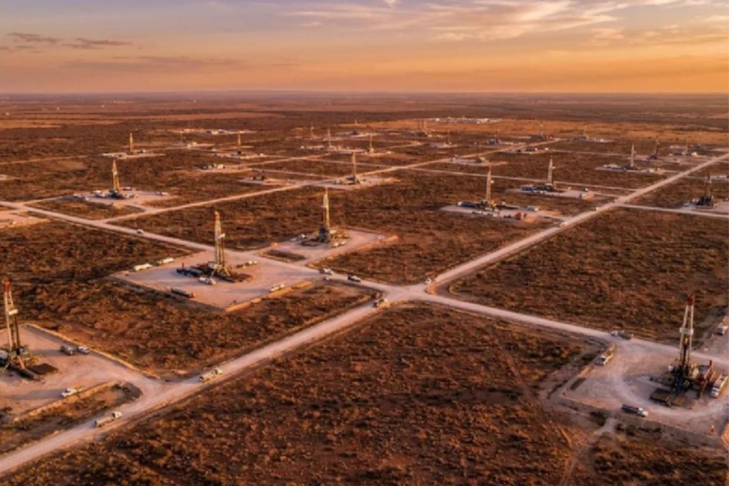 Oil and gas production infrastructure in the Texas Permian Basin